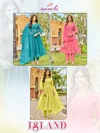 Island By Aanchi Mul Chanderi Embroidery Kurti With Bottom Dupatta 